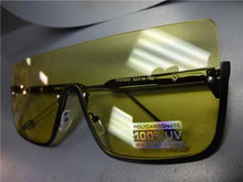 Flat Lens Shield Style Sunglasses- Yellow Lens