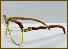 EXECUTIVE Square Frame Wooden Clear Lens Glasses- Light Wood