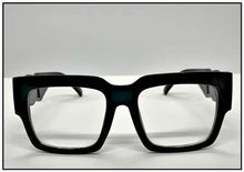 LUXURY Hip Hop Style Square Clear Lens Glasses- Black & Silver