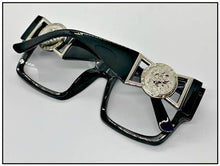 LUXURY Hip Hop Style Square Clear Lens Glasses- Black & Silver