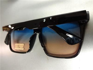 Modern Shield Style Sunglasses- Ombre Lens