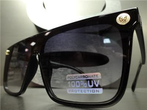 Modern Shield Style Sunglasses- Black Frame