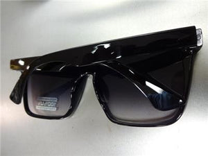 Modern Shield Style Sunglasses- Black Frame