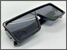 Shield Designer Style Sunglasses- Black Frame