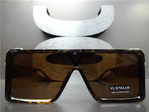 Shield Designer Style Sunglasses- Tortoise