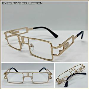 EXECUTIVE Sleek Clear Lens Glasses- Rose Gold Frame