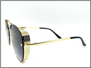 Elegant Tear Drop Shape Blinder Sunglasses- Black Lens