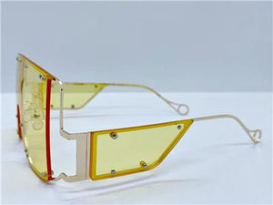 Modern LUXE Shield Style Sunglasses- Yellow & Gold