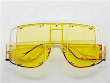 Modern LUXE Shield Style Sunglasses- Yellow & Gold