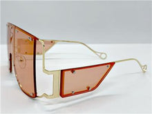 Modern LUXE Shield Style Sunglasses- Pink & Gold