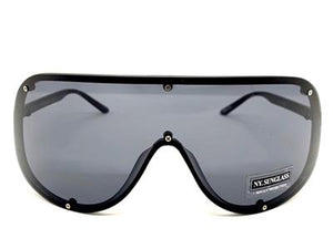 Shield Visor Style Sunglasses- Black