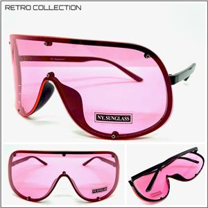 Shield Visor Style Sunglasses- Pink