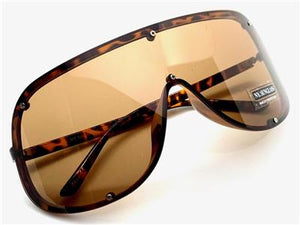 Shield Visor Style Sunglasses- Brown