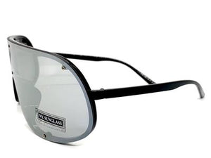 Shield Visor Style Sunglasses- Chrome