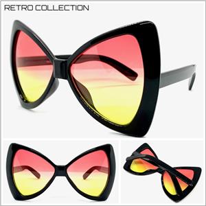 Oversized Bow Style Sunglasses- Pink & Yellow