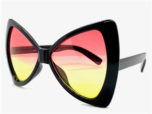 Oversized Bow Style Sunglasses- Pink & Yellow