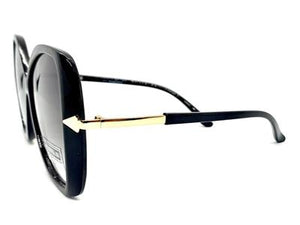 Retro Butterfly Style Sunglasses- Black & Gold Frame