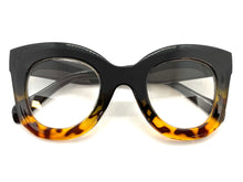Oversized Exaggerated Retro Style Clear Lens EYEGLASSES Thick Black & Leopard Optical Frame - RX Capable 1309
