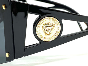 Oversized Classic Retro Luxury Shield Style SUNGLASSES Huge Black Frame 9729