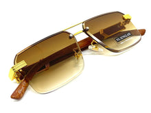 Men's Classy Elegant Luxury Designer Hip Hop Style SUNGLASSES Gold & Wooden Frame WD769
