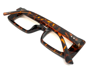 Classic Modern RETRO Style Clear Lens EYE GLASSES Rectangular Tortoise RX-Capable Optical Fashion Frame 81071