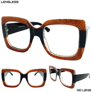 Women's Classic Vintage Retro Style Thick Lensless Eye Glasses- Frame Only NO Lens 1849