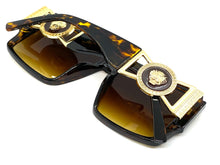 Men's Classy Elegant Luxury Designer Style SUNGLASSES Tortoise Frame with Gold Medallion 58775