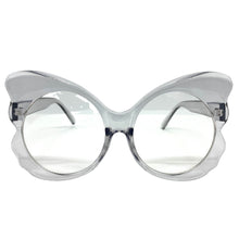 Ladies Oversized RETRO Style Clear Lens EYE GLASSES Huge Gray Fashion Frame RX-Capable 81068