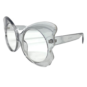 Ladies Oversized RETRO Style Clear Lens EYE GLASSES Huge Gray Fashion Frame RX-Capable 81068