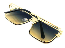 Classic Modern Retro Hip Hop Style SUNGLASSES Gold Frame Ombre Lens 21043