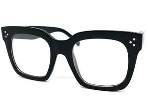 Oversized Exaggerated Vintage Retro Style Clear Lens EYEGLASSES Thick Black Frame 6994