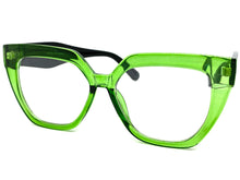 Oversized Exaggerated Retro Cat Eye Style Clear Lens EYEGLASSES Thick Green Frame 81100