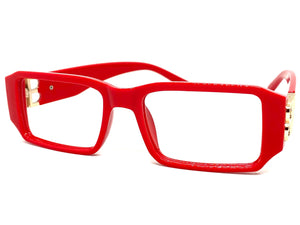 Classic Modern Retro Style Thick Red Lensless Eye Glasses- Frame Only NO Lens 6742