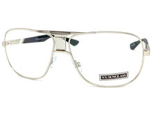 Classic Luxury Retro Hip Hop Aviator Style Clear Lens EYEGLASSES Large Silver Frame 2932