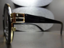 Bold Round Frame Clear Lens Glasses- Black & Gold