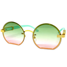 Classy Elegant Luxury Modern Retro Style SUNGLASSES Round Gold Frame 7523