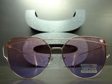 Trendy Cat Eye Sunglasses- Rose Gold Frame/ Pink & Purple Lens