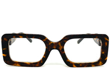 Ladies Classy Modern RETRO Style Clear Lens EYE GLASSES Rectangular Tortoise & Gold Optical Frame RX-Capable 89338