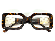 Ladies Classy Modern RETRO Style Clear Lens EYE GLASSES Rectangular Tortoise & Gold Optical Frame RX-Capable 89338