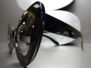 Exaggerated Thick Frame Cat Eye Sunglasses-Black