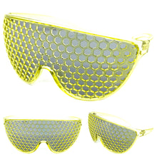 Oversized & Exaggerated Shield Style Party SUNGLASSES Huge Honeycomb Grid Lens 58870