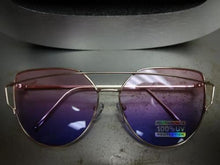 Trendy Cat Eye Sunglasses- Rose Gold Frame/ Pink & Purple Lens