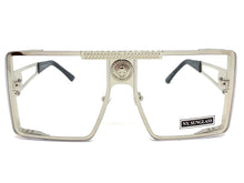 Oversized Luxury Retro Hip Hop Style Clear Lens EYEGLASSES Large Silver Frame 8173