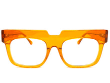 Oversized Exaggerated Retro Style Clear Lens EYEGLASSES Thick Orange Optical Frame - RX Capable 3716