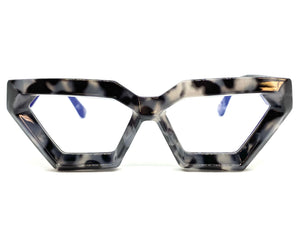 Exaggerated Modern Retro Cat Eye Style Clear Lens EYEGLASSES Thick Gray Tortoise Optical Frame - RX Capable 4079
