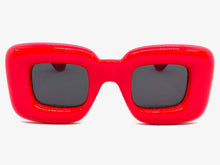 Oversized Modern Retro Style SUNGLASSES Super Thick Red Frame 80486