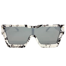 Oversized Luxury Modern Retro Shield Style SUNGLASSES Large Marble Frame 80165