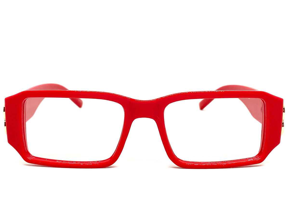 Classic Modern Retro Style Thick Red Lensless Eye Glasses- Frame Only ...