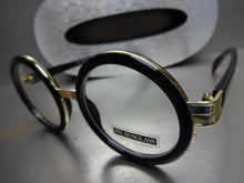 Bold Round Frame Clear Lens Glasses- Black & Gold