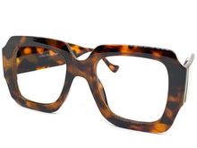 Women's Oversized Classic Vintage RETRO Style Big Thick Square Leopard Lensless Eye Glasses Frame Only NO Lens 80249